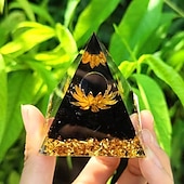 cheap Outdoor Decoration-Orgone Pyramid For Positive Energy And Amethyst Crystal Ball, With Protection From Crystals Energy Generator For Stress Reduce Healing Meditation And Wealth Attraction For Home Decoration