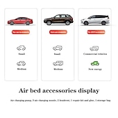 baratos Capas para bancos de automóveis-Colchão de ar inflável para carro dividido colchão de viagem para carro suv tronco portátil confortável colchão automático inflável