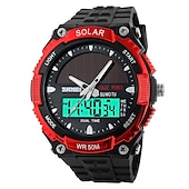 abordables Relojes digitales-Reloj deportivo SKMEI solar digital LED reloj militar para hombres moda casual electrónica cronógrafo reloj de caucho reloj masculino