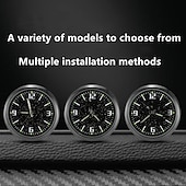 abordables Colgantes y ornamentos para coche-Nueva actualización de accesorios de reacondicionamiento de automóviles con reloj de cielo estrellado luminoso, adornos electrónicos de cuarzo, reloj aplicable para todos los automóviles