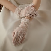voordelige Handschoenen voor feesten-Kant Polslengte Handschoen leuke Style / Elegant Met Geplooid Bruiloft / feesthandschoen