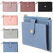 abordables Portefeuilles-Femmes Portefeuille Porte-Cartes de Crédit faux cuir Quotidien Fête Fermeture éclair Grande capacité Imperméable Léger Couleur Unie Noir Rose Claire Rouge clair
