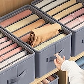 cheap Clothes Drawer Organizers-Foldable Clothes Storage Box, Thickened Compartment Organizer for Pants and Shirts - PP Board, 17.32 x 11.81 x 7.87 inches