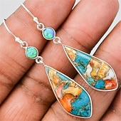 abordables Pendientes-Mujer Pendientes Estilo Étnico Exterior Bloque de color Arete