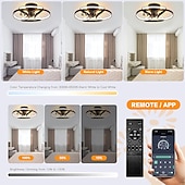 cheap Ceiling Fan Lights-LED Ceiling Fans Dimmable with Remote Contral Flower Design 55cm Flush Mount Ceiling Lamp Acrylic Lampshade Chandelier Bedroom Living Room