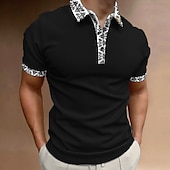 olcso Férfi klasszikus póló-Kentucky Derby Férfi Pólóingek Golfing Rövid ujjú Pólóingek Galléros ingek Üzleti alkalmi Munkaruha Ünnepi viselet Fesztivál viselet Gombok 3D nyomtatás Fekete Fehér Bor