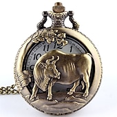 ieftine Ceasuri de Buzunar-nou sosire ceas de buzunar cuarț capac deschis stil mixt lup sălbatic relief capac transparent pandantiv unisex femei ceas bărbați