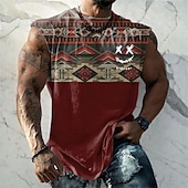 preiswerte Vintage-T-Shirts-Herren Graphic Bogengimpe Shirt Ärmelloses T-Shirt für Männer Ärmellos Gurte T-Shirt 3D-Druck Rundhalsausschnitt Hemd Modisch Designer Muskel Täglich Sport Fitnessstudio Schwarz Weiß Rote Frühling