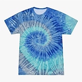 billige Retro grafikk-Disk Tie Dye T-skjorte Animé 3D Graphic Til Par Herre Dame Voksne Maskerade 3D-utskrift Fritid / hverdag