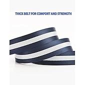 voordelige Herenriemen-heren nylon riem gemakkelijk verstelbare dubbele ringgesp golfriem zwart casual unisex web canvas riem metalen tactische gesp mode effen gestreept