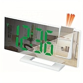 abordables Décorations et veilleuses-nouvelle horloge de projection led multifonctionnel réveil numérique horloge électronique photosensible automatique avec usb plug-in transfrontalier