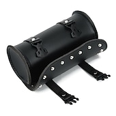 お買い得  バイク＆ＡＴＶアクセサリー-オートバイクルーザーツールバッグフォークバレル形状ハンドルバーフロントフォークバッグ黒サドルバッグオートバイパニアサドルバッグツール