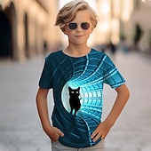 Jungen 3D Grafik T-Shirt Kurzarm 3D-Druck Frühling & Sommer Aktiv Kinder 4-12 Jahre Outdoor Täglich Normale Passform preiswerte Jungen 3D Vision & Geometrie-Jungen 3D Grafik T-Shirt Kurzarm 3D-Druck Frühling & Sommer Aktiv Kinder 4-12 Jahre Outdoor Täglich Normale Passform