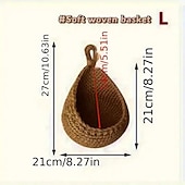 cheap Wall Accents-Bohemian Style Woven Wall Hanging Basket - Creative Teardrop Shape for Kitchen Storage of Fruits &amp; Vegetables
