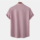 economico Casual da lavoro-Per uomo Camicia Camicia di lino Camicia in cotone e lino Camicia Estiva Camicia casual Camicia da Spiaggia Semplice Vacanza Casuale Nero Rosa Verde scuro Viola chiaro Manica Corta Bavero Estate