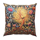 baratos Estilo Vintage-4.0 pçs Poliéster Cobertura de Almofada, Imprimir Art Deco Vintage Lazer Quadrada Tradicional Clássico
