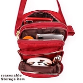 economico Borse a Tracolla-borsa a tracolla multitasche rossa da donna – borsa a tracolla leggera e versatile per l&#039;uso quotidiano e i viaggi