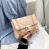olcso Kézitáskák és bevásárlótáskák-Női Kézitáska Crossbody táska Válltáska Mobiltelefon táska PU bőr Iroda Napi Csat Állítható Nagy kapacitás Vízálló Tömör szín Fekete Fehér Bézs