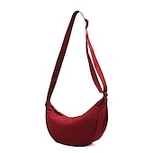 cheap Crossbody Bags-Women&#039;s Crossbody Bag Shoulder Bag Hobo Bag Nylon Daily Holiday Zipper Large Capacity Lightweight Durable Solid Color claret Lake blue Lemon Yellow
