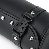 お買い得  バイク＆ＡＴＶアクセサリー-オートバイクルーザーツールバッグフォークバレル形状ハンドルバーフロントフォークバッグ黒サドルバッグオートバイパニアサドルバッグツール