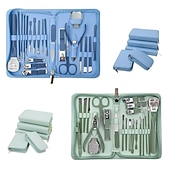 baratos Saúde dos pés-22 pçs profissional cortador de unhas kit de pedicure unhas de aço inoxidável lixas de unhas colher de orelha, kit de higiene para viagens