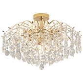 Недорогие Люстры-спутники-светодиодные люстры, современная роскошь, 42/50/60/80 см, 6/6/12/14-светлый золотой кристалл для домашнего интерьера, кухни, спальни, железное искусство, лампа на ветке дерева, креативная лампа, свет теплого белого цвета, 110-240 В