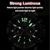 voordelige Quartz-horloges-POEDAGAR Luxe Mannen Polshorloge Sport Chronograaf Silicone Strap Mannen Horloges Waterdicht Luminieuze Datum Heren Quartz Horloge