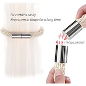olcso Függönykiegészítők-mágneses függöny megkötős ablak, gyöngy gyöngyös függönytartók, csatos klip otthoni hálószobához irodai dekoratív függöny