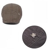 cheap Men&#039;s Hats-Men&#039;s Flat Cap Black Navy Blue Cotton Fashion Streetwear Stylish 1920s Fashion Outdoor Daily Going out Letter Warm