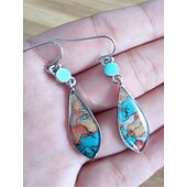 abordables Pendientes-Mujer Pendientes Estilo Étnico Exterior Bloque de color Arete