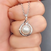 abordables Colliers-Collier Perle Imitation Perle Zircon Femme Mode simple Classique Adorable Mariage Forme Géométrique Colliers Tendance Pour Soirée Cadeau