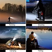 economico torce tattiche-faro a led faro ricaricabile usb faro portatile impermeabile torcia a batteria integrata torcia da lavoro portatile pesca campeggio avventura caccia luce testa