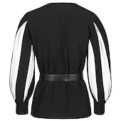 economico Cime-Retrò Vintage Punk &amp; Gotico Medievale Blusa / Camicia Mascherata Tunica Fiera del Ren Cavaliere Vichingo Crociato Con Volant Blocco di colori Per uomo Celtico Costumi da pirata Carnevale Mascherata