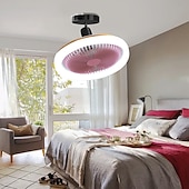 voordelige Plafondventilatorverlichting-plafondventilator met lichtafstandsbediening 30w 10 inch hangende lighe ingesloten plafondventilator dimbaar 3 lichte kleur, 3 snelheden led laag profiel inbouw plafondventilator voor keuken 85-265v