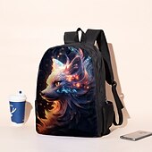 olcso Nyomtatott hátizsákok-Nagy kapacitású galaxis macskás hátizsák USB porttal – kozmikus 3D-s állatos iskolatáska laptop rekesszel általános iskolába vagy utazáshoz