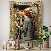tanie zabytkowe gobeliny-Styl wiktoriański malarstwo wiszące gobelin wall art duży gobelin dekoracja ścienna zdjęcie tło koc kurtyna strona główna sypialnia salon dekoracja