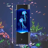 billige Dekorative lys-flerfarge manet lava lampe usb drevet akvarium nattlys med 3 maneter, kontorrom skrivebord dekorasjon gaver til jul bursdagsferie