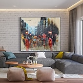 preiswerte Landschaftsgemälde-Handgefertigtes, handgemaltes Ölgemälde, Wandgemälde „Regentage“, originaler Regen, urbane Kunst, Regenschirmkunst, Ölgemälde, abstraktes Kunstwerk, Dekor, gerollte Leinwand, kein Rahmen, ungedehnt
