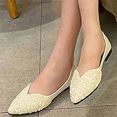 cheap Women&#039;s Flats-Women&#039;s Pointed Toe Rhinestone Flats – Elegant Glitter Slip-On Shoes for Wedding, Party, and Evening Wear