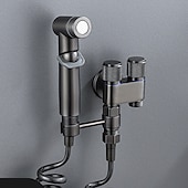 お買い得  ビデ用蛇口-バスルームハンドヘルドシャワービデシャッタフスプレーウォールマウント、トイレハンドヘルドビデシャワースプレー壁掛けおむつ入浴ペット女性衛生クリーニング
