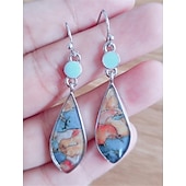 abordables Pendientes-Mujer Pendientes Estilo Étnico Exterior Bloque de color Arete