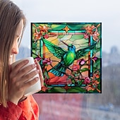 halpa ikkunakalvot-ikkunatarra, kodin seinäsisustus värikkäät kolibri tarrat irrotettavat staattiset koristeelliset törmäyksenestotarrat