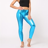 cheap Bottoms-1980s High Waisted Shiny Latex Patent Leggings PU Leather Pencil Pants Disco Women&#039;s Carnival Masquerade Party Bachelorette Party Pride Parade Adults&#039; Pants
