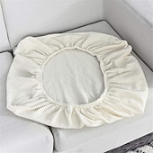cheap Sofa Seat &amp; Armrest Cover-Stretch Sofa seat Cushion Cover Slipcover Elastic Couch Armchair Loveseat 4 or 3 Seater Grey Plain Solid Soft Durable Washable