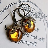 abordables Pendientes-Mujer Pendiente Estilo retro Libélula Vintage Fresco Aretes Joyas Granate / Piedra lunar / Azul vaquero Para Boda Fiesta 2 piezas
