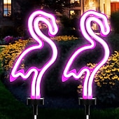 economico Illuminazione vialetto-luci solari da giardino luci esterne cactus/fenicottero luci al neon luci esterne impermeabili per la decorazione del percorso del cortile del patio del giardino