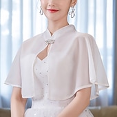 economico Stole da matrimonio-Cappotto avvolgente donna vintage elegante senza maniche avvolge con colore puro per matrimonio vestito estivo per impressionare