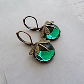 abordables Pendientes-Mujer Pendiente Estilo retro Libélula Vintage Fresco Aretes Joyas Granate / Piedra lunar / Azul vaquero Para Boda Fiesta 2 piezas