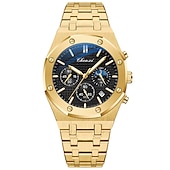 olcso Quartz órák-CHENXI Luxus Quartz Óra Férfiaknak Királyi Rozsdamentes Acél Vízálló Kronográf Sport Üzleti Hétköznapi Férfi Quartz Karóra Lumineszcens Órák Apák Napjára