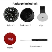 abordables Colgantes y ornamentos para coche-Nueva actualización de accesorios de reacondicionamiento de automóviles con reloj de cielo estrellado luminoso, adornos electrónicos de cuarzo, reloj aplicable para todos los automóviles